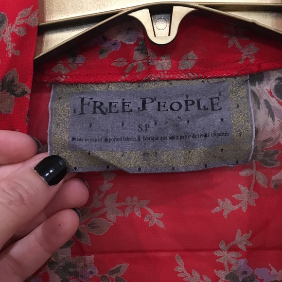 Free People s sheer open front abstract floral kimono cardi - Picture 4 of 7